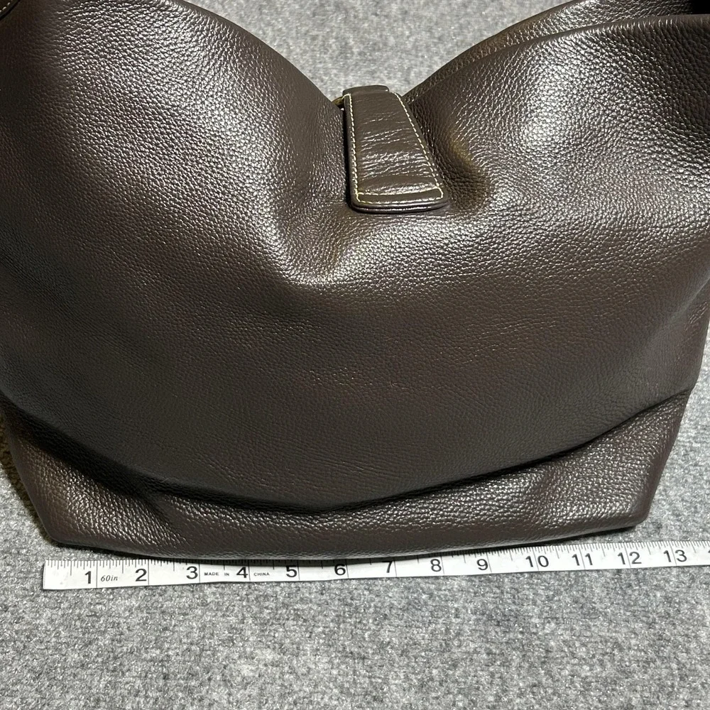 Dooney &‎ Bourke Hobo Bag Womens Large Brown Pebble Leather Shoulder Purse